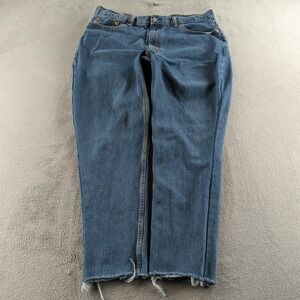 Levis 550 Jeans Mens 38 (Fits 36x28) Blue Relaxed Wide Frayed Hem Skater‎ Baggy